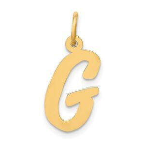 14k Yellow Gold, Madison Collection, Medium Script Initial G Pendant